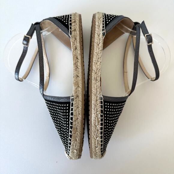 Jimmy Choo Donna Studded Espadrille Flat Black Size 36.5 / US 6.5 B - Picture 9 of 16